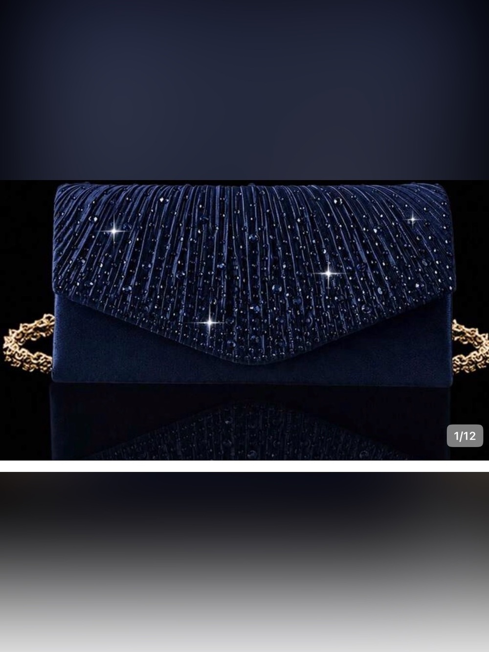 Elegant Navy Embellished Women's clutch, earrings, and necklace